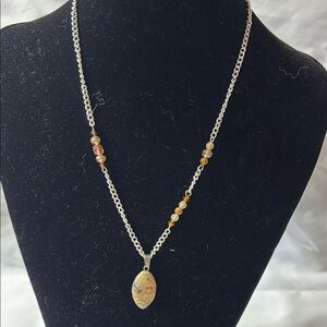 Hand Crafted Silver and Gold Necklace with Elegant Pendant